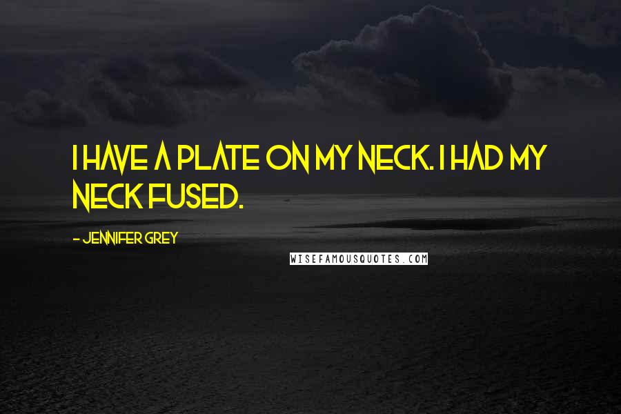 Jennifer Grey Quotes: I have a plate on my neck. I had my neck fused.