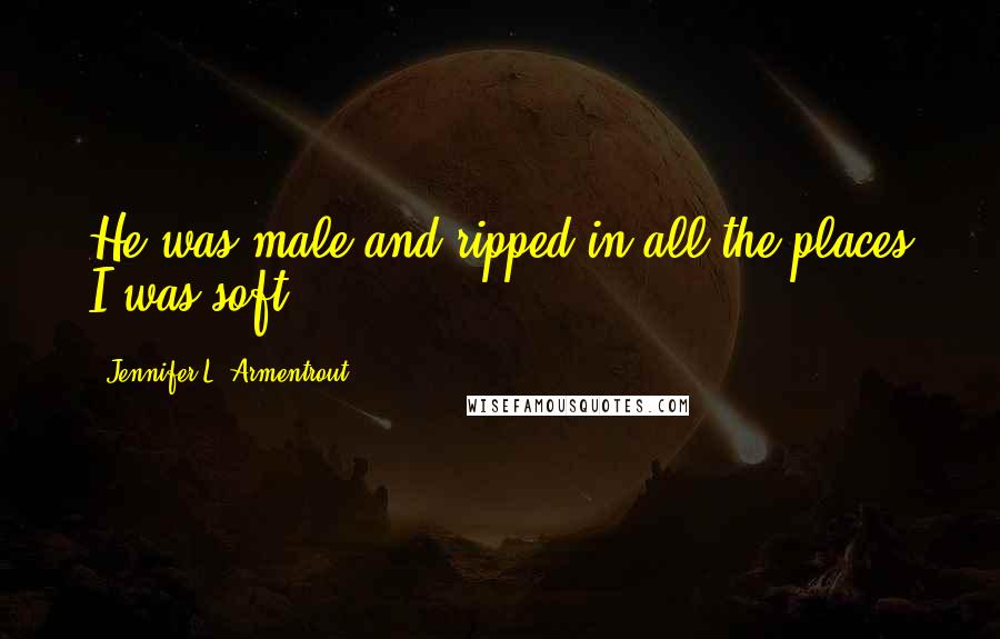 Jennifer L. Armentrout Quotes: He was male and ripped in all the places I was soft.