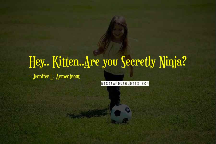 Jennifer L. Armentrout Quotes: Hey.. Kitten..Are you Secretly Ninja?