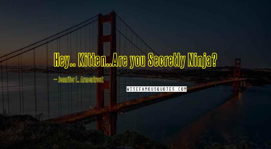 Jennifer L. Armentrout Quotes: Hey.. Kitten..Are you Secretly Ninja?