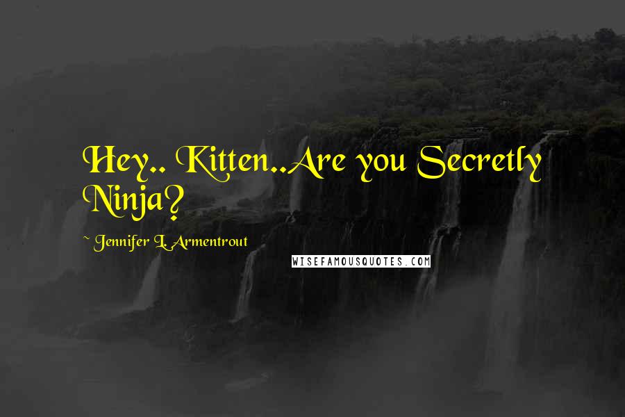 Jennifer L. Armentrout Quotes: Hey.. Kitten..Are you Secretly Ninja?