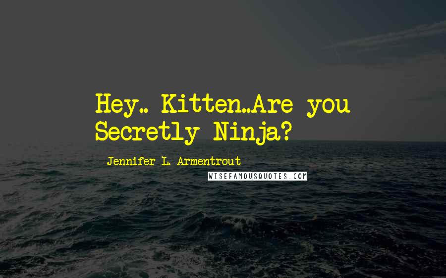 Jennifer L. Armentrout Quotes: Hey.. Kitten..Are you Secretly Ninja?