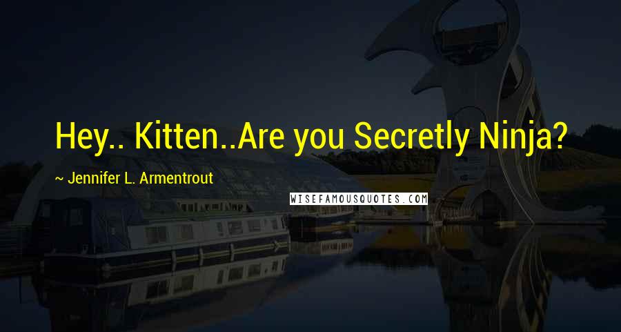 Jennifer L. Armentrout Quotes: Hey.. Kitten..Are you Secretly Ninja?