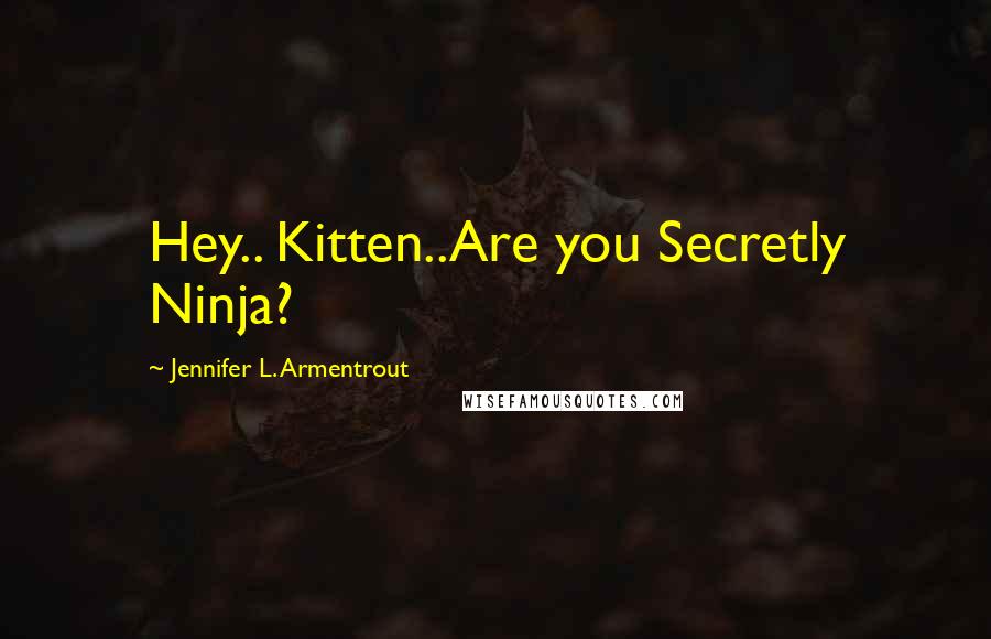 Jennifer L. Armentrout Quotes: Hey.. Kitten..Are you Secretly Ninja?