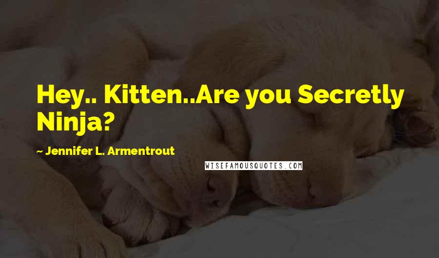 Jennifer L. Armentrout Quotes: Hey.. Kitten..Are you Secretly Ninja?
