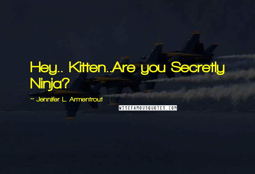 Jennifer L. Armentrout Quotes: Hey.. Kitten..Are you Secretly Ninja?