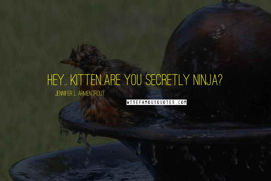Jennifer L. Armentrout Quotes: Hey.. Kitten..Are you Secretly Ninja?