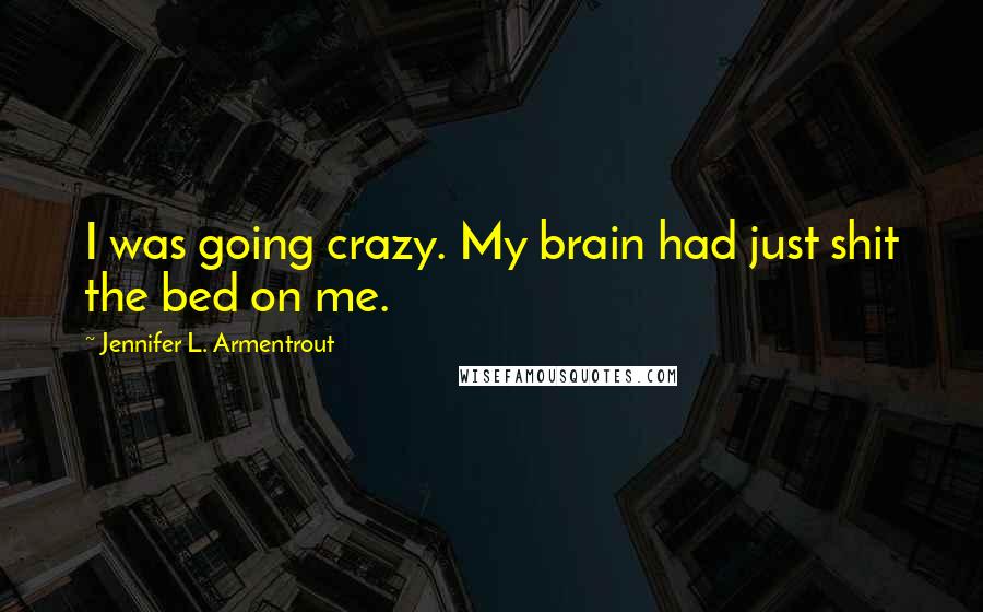 Jennifer L. Armentrout Quotes: I was going crazy. My brain had just shit the bed on me.