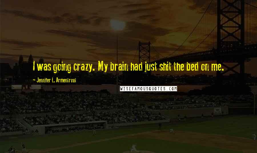 Jennifer L. Armentrout Quotes: I was going crazy. My brain had just shit the bed on me.