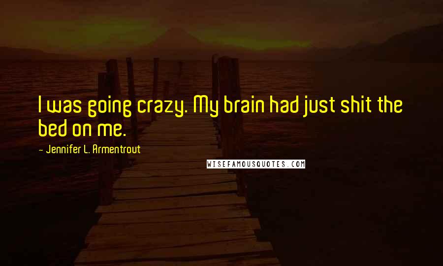 Jennifer L. Armentrout Quotes: I was going crazy. My brain had just shit the bed on me.