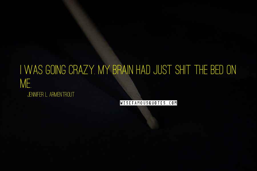 Jennifer L. Armentrout Quotes: I was going crazy. My brain had just shit the bed on me.