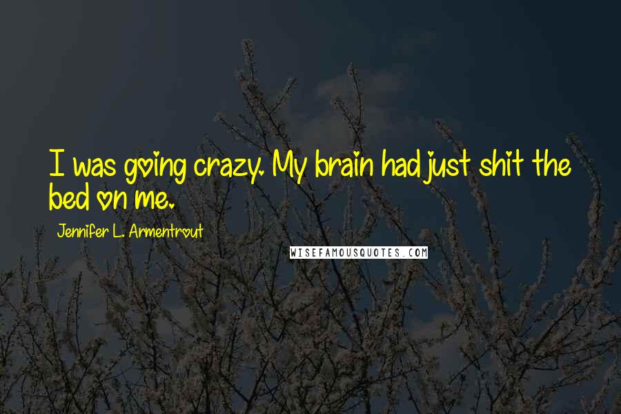 Jennifer L. Armentrout Quotes: I was going crazy. My brain had just shit the bed on me.