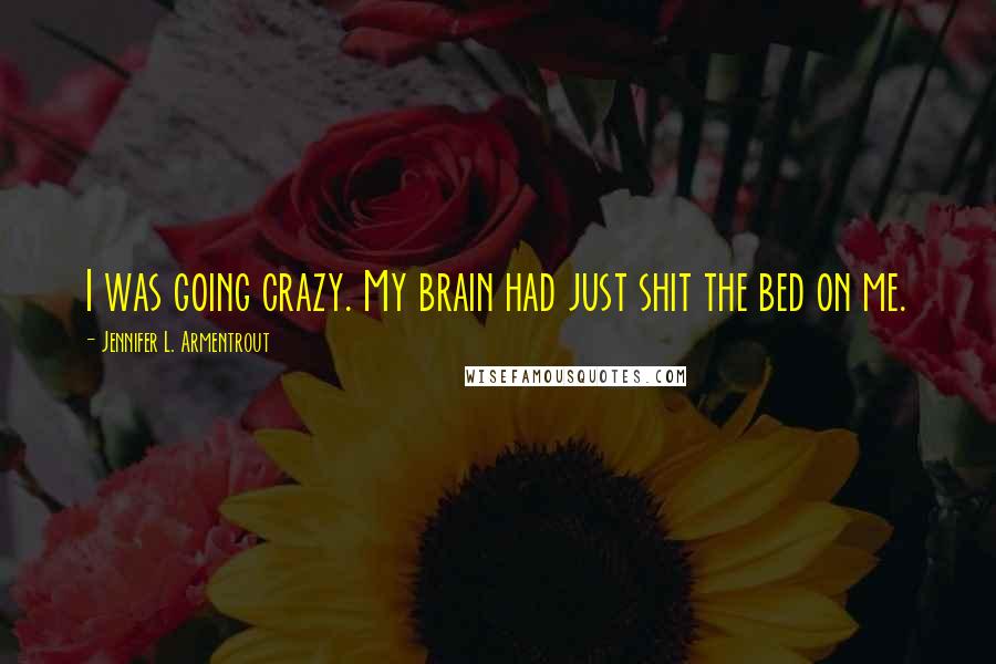 Jennifer L. Armentrout Quotes: I was going crazy. My brain had just shit the bed on me.