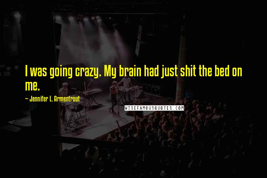 Jennifer L. Armentrout Quotes: I was going crazy. My brain had just shit the bed on me.