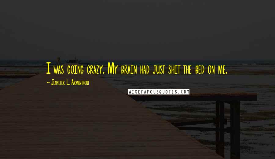 Jennifer L. Armentrout Quotes: I was going crazy. My brain had just shit the bed on me.