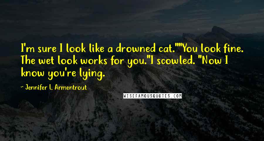 Jennifer L. Armentrout Quotes: I'm sure I look like a drowned cat.""You look fine. The wet look works for you."I scowled. "Now I know you're lying.