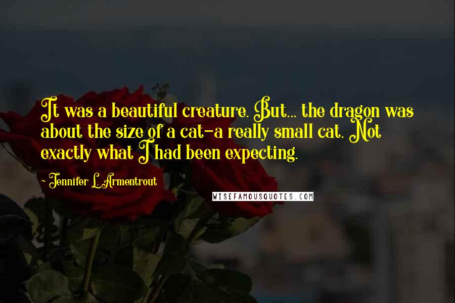 Jennifer L. Armentrout Quotes: It was a beautiful creature. But... the dragon was about the size of a cat-a really small cat. Not exactly what I had been expecting.