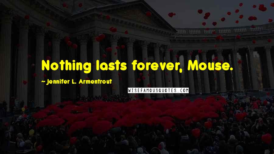 Jennifer L. Armentrout Quotes: Nothing lasts forever, Mouse.