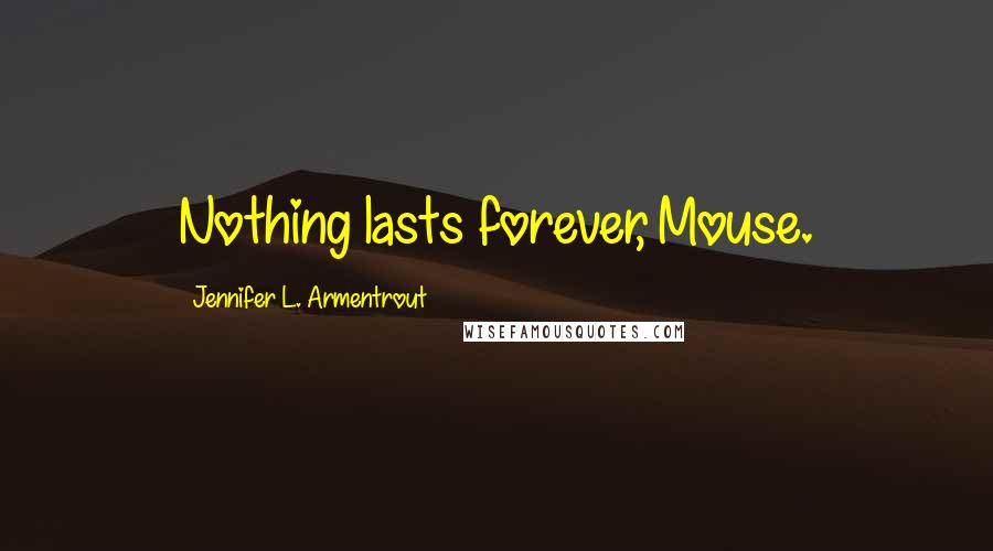 Jennifer L. Armentrout Quotes: Nothing lasts forever, Mouse.