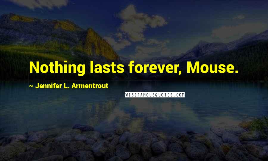 Jennifer L. Armentrout Quotes: Nothing lasts forever, Mouse.