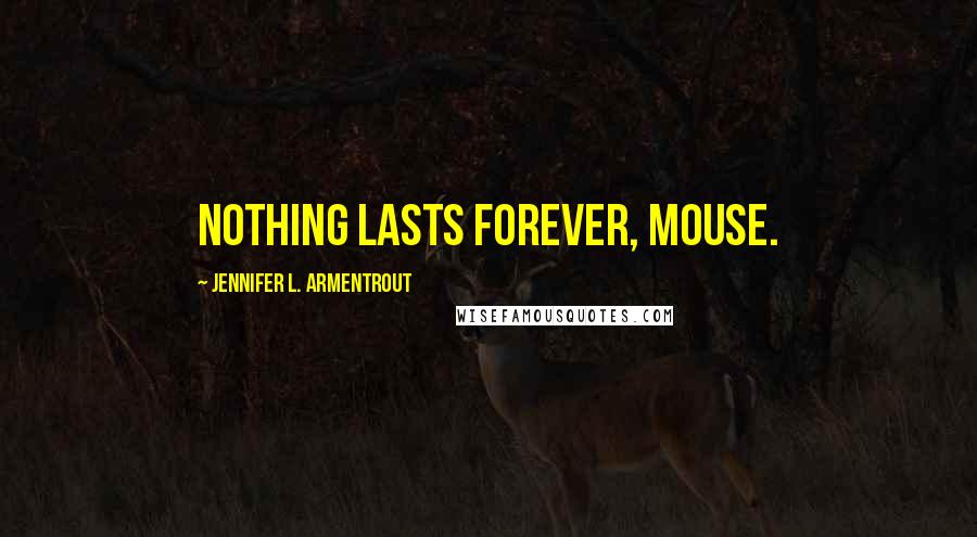 Jennifer L. Armentrout Quotes: Nothing lasts forever, Mouse.