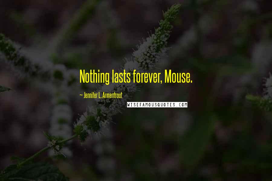 Jennifer L. Armentrout Quotes: Nothing lasts forever, Mouse.