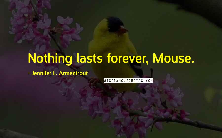 Jennifer L. Armentrout Quotes: Nothing lasts forever, Mouse.