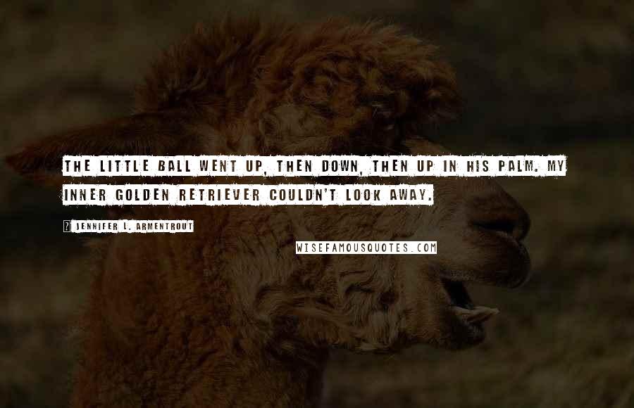 Jennifer L. Armentrout Quotes: The little ball went up, then down, then up in his palm. My inner golden retriever couldn't look away.