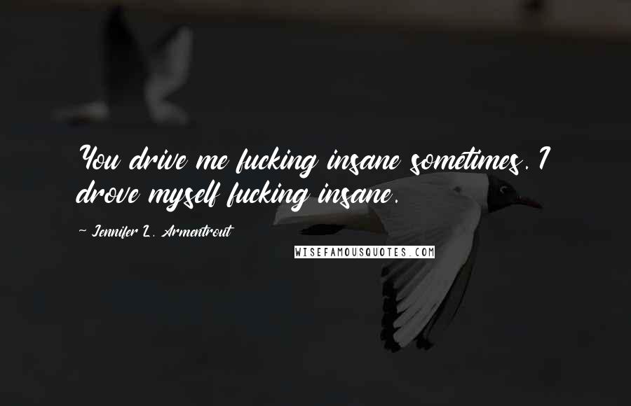 Jennifer L. Armentrout Quotes: You drive me fucking insane sometimes. I drove myself fucking insane.