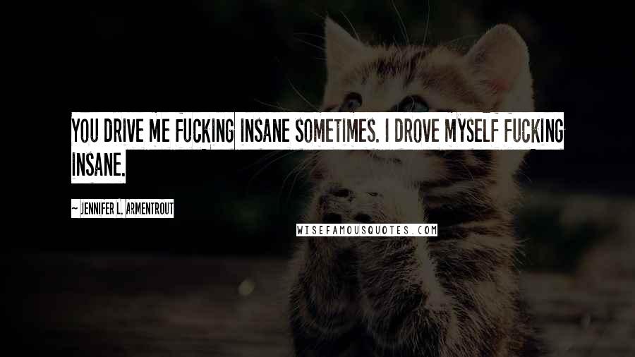 Jennifer L. Armentrout Quotes: You drive me fucking insane sometimes. I drove myself fucking insane.