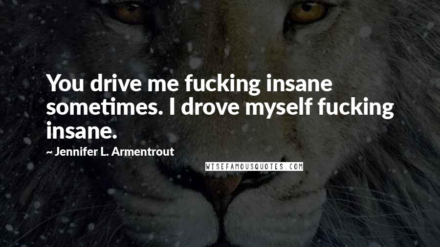 Jennifer L. Armentrout Quotes: You drive me fucking insane sometimes. I drove myself fucking insane.