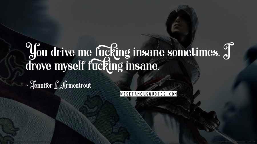 Jennifer L. Armentrout Quotes: You drive me fucking insane sometimes. I drove myself fucking insane.