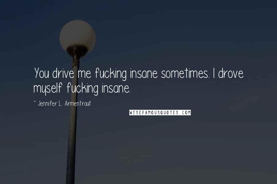 Jennifer L. Armentrout Quotes: You drive me fucking insane sometimes. I drove myself fucking insane.