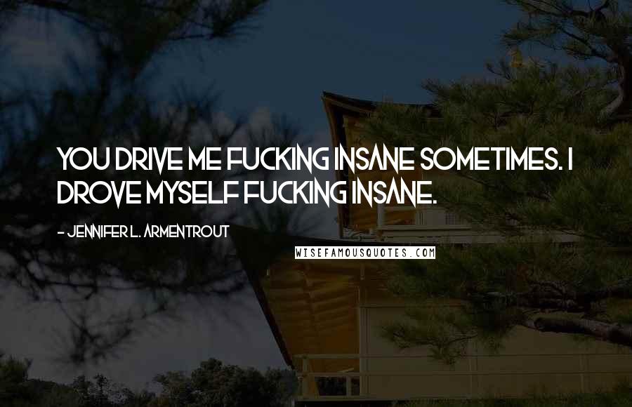 Jennifer L. Armentrout Quotes: You drive me fucking insane sometimes. I drove myself fucking insane.