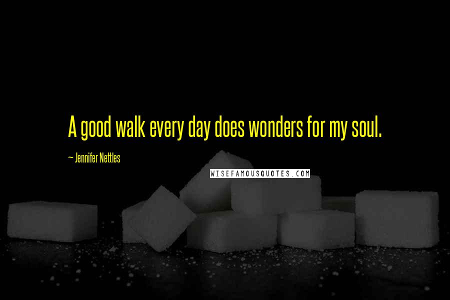 Jennifer Nettles Quotes: A good walk every day does wonders for my soul.