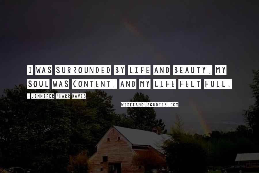 Jennifer Pharr Davis Quotes: I was surrounded by life and beauty. My soul was content, and my life felt full.