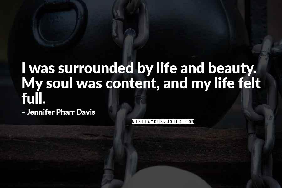 Jennifer Pharr Davis Quotes: I was surrounded by life and beauty. My soul was content, and my life felt full.