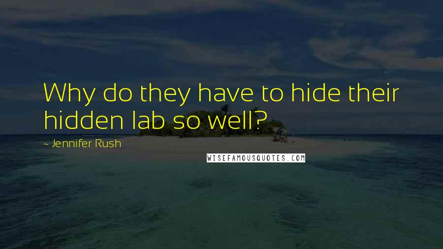 Jennifer Rush Quotes: Why do they have to hide their hidden lab so well?