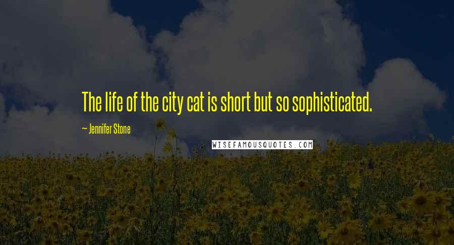 Jennifer Stone Quotes: The life of the city cat is short but so sophisticated.