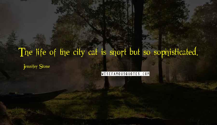 Jennifer Stone Quotes: The life of the city cat is short but so sophisticated.