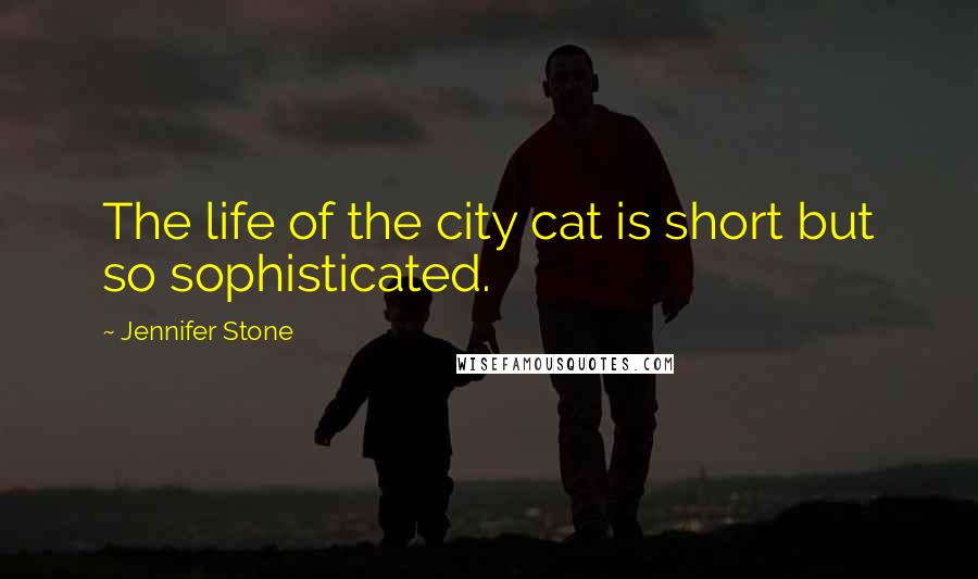 Jennifer Stone Quotes: The life of the city cat is short but so sophisticated.