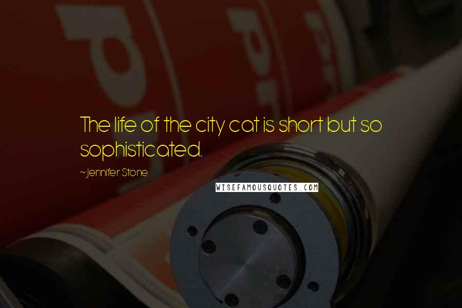 Jennifer Stone Quotes: The life of the city cat is short but so sophisticated.