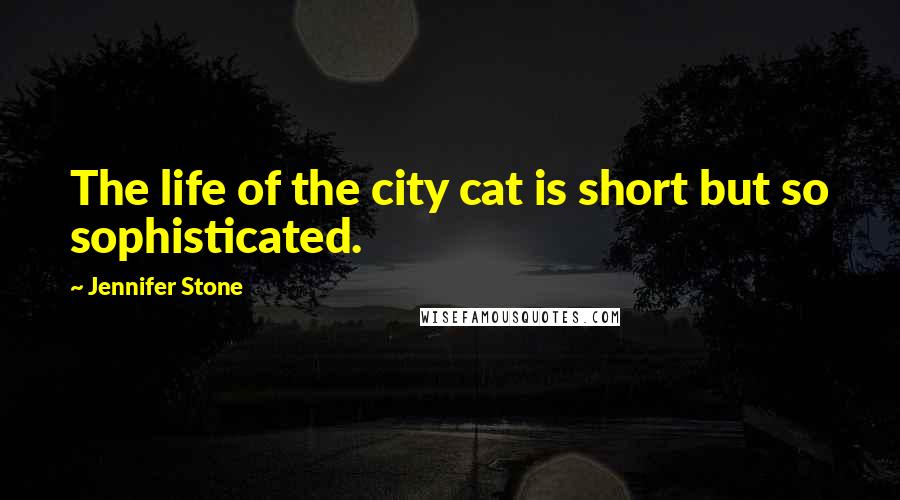 Jennifer Stone Quotes: The life of the city cat is short but so sophisticated.