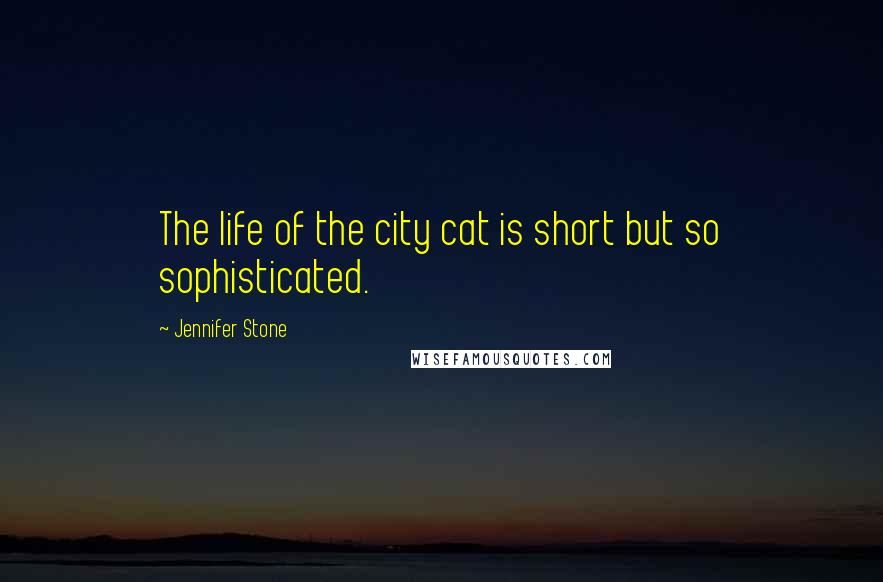 Jennifer Stone Quotes: The life of the city cat is short but so sophisticated.