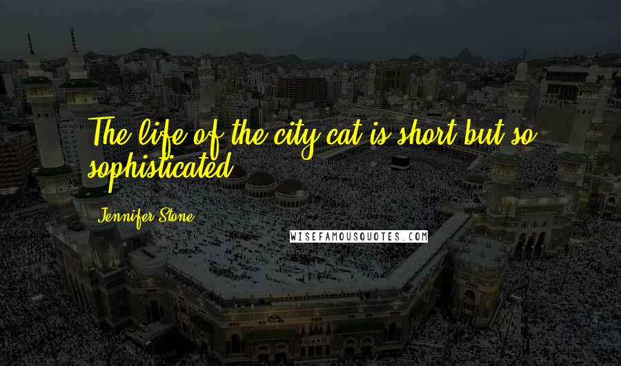 Jennifer Stone Quotes: The life of the city cat is short but so sophisticated.