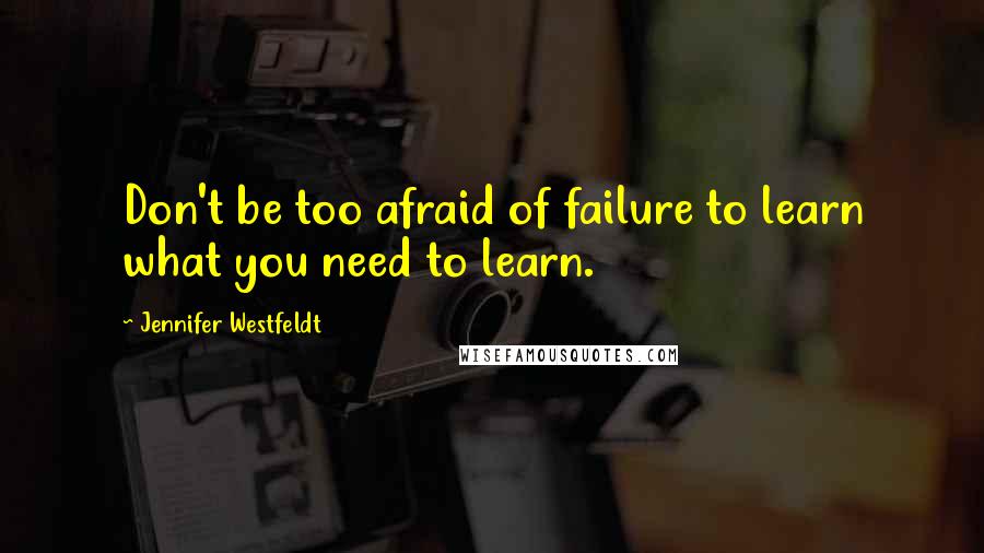 Jennifer Westfeldt Quotes: Don't be too afraid of failure to learn what you need to learn.