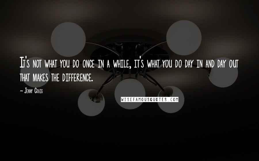 Jenny Craig Quotes: It's not what you do once in a while, it's what you do day in and day out that makes the difference.