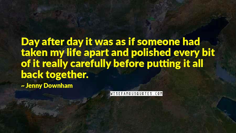 Jenny Downham Quotes: Day after day it was as if someone had taken my life apart and polished every bit of it really carefully before putting it all back together.