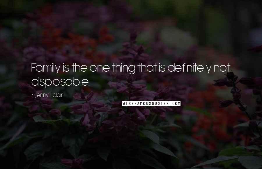 Jenny Eclair Quotes: Family is the one thing that is definitely not disposable.