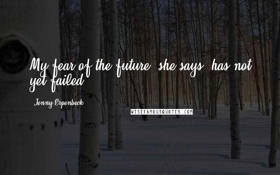 Jenny Erpenbeck Quotes: My fear of the future, she says, has not yet failed.